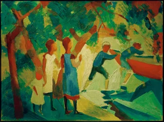 Crianças brincando na água